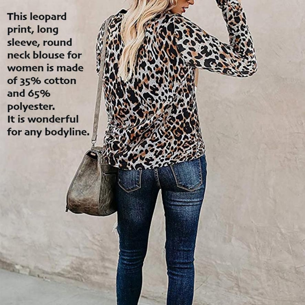 Casual Leopard Print Basic Long Sleeve Soft Blouse 🎉 HOST PICK🎉 NEW - Picture 3 of 7